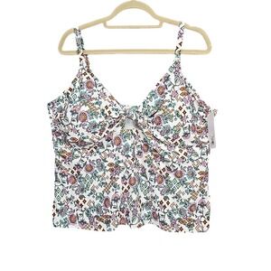 Freshwater Womans Tankini Swim Top Plus Size‎ 3XL (24W-26W) Floral BOHO Core NWT